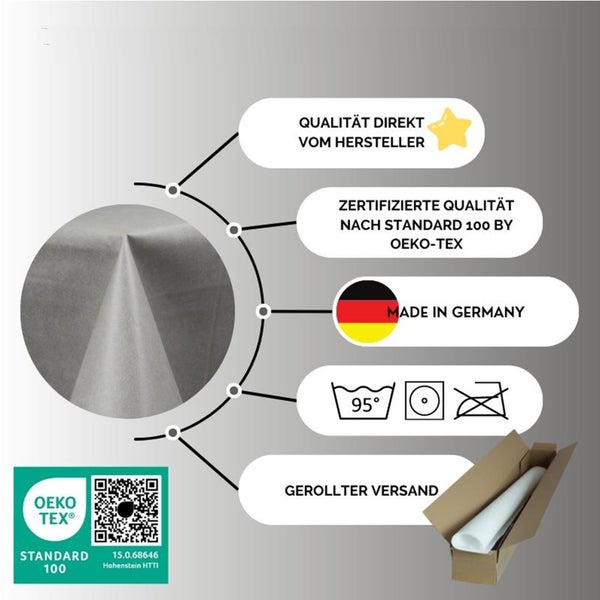 Sensalux Kombi-Set 1 Tischdeckenrolle 1m x 25m grau + Tischläufer 15cm blau
