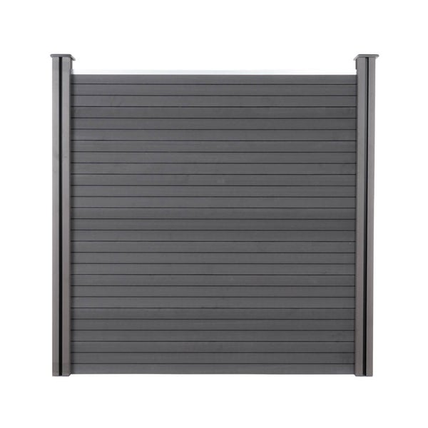 Home Deluxe WPC Sichtschutzzaun CALLADO - 1 x Element + 2 x Pfosten | Sichtschutz Holzoptik, WPC Zaun Anthrazit, WPC Stecksystem Zaun