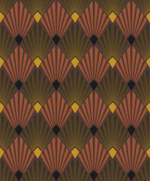 Masureel Tapete Art Decó Muster Braun - 53 cm x 10.05 m - 630583