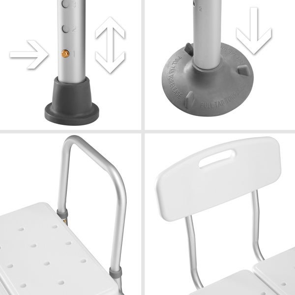 Duschbank tectake  mit Teleskopbeinen 81 x 61,5 x 82,5 - 94 cm