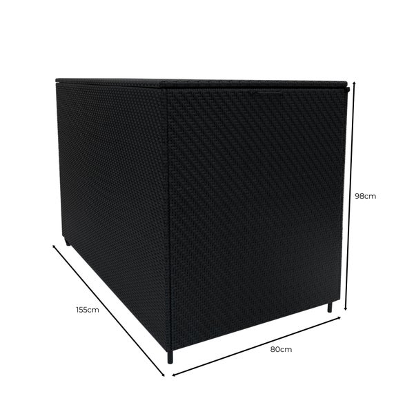 Serafina Rattan Kissenbox 996L - Schwarz