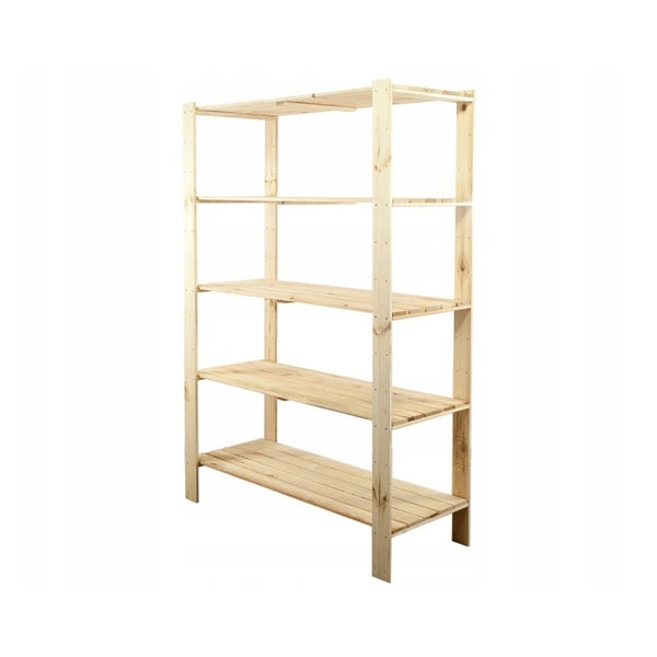 Holzregal mit fünf Ablageflächen