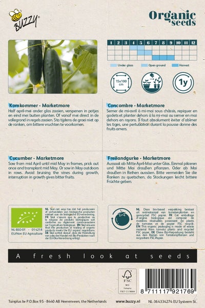 Marketmore Gurkensamenpackung für den biologischen Anbau