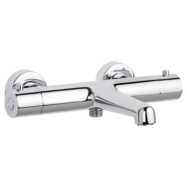 SCHÖNER WOHNEN-Kollektion Wannenthermostat DICU, Chrom, Badewannenarmatur mit Thermostat Verbrühschutz, Mischbatterie für Badewanne