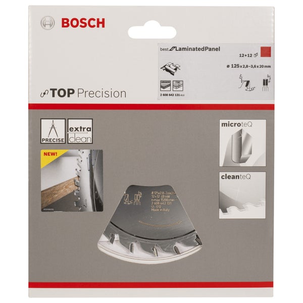 Bosch Vorritzblatt Top Precision Best for Laminated Panel, 125 x 20 x 2,8 - 3,6 mm -2608642131