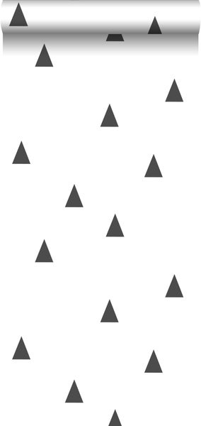 Walls4You Tapete Dreiecke Schwarz-Weiß - 53 cm x 10,05 m - 935304