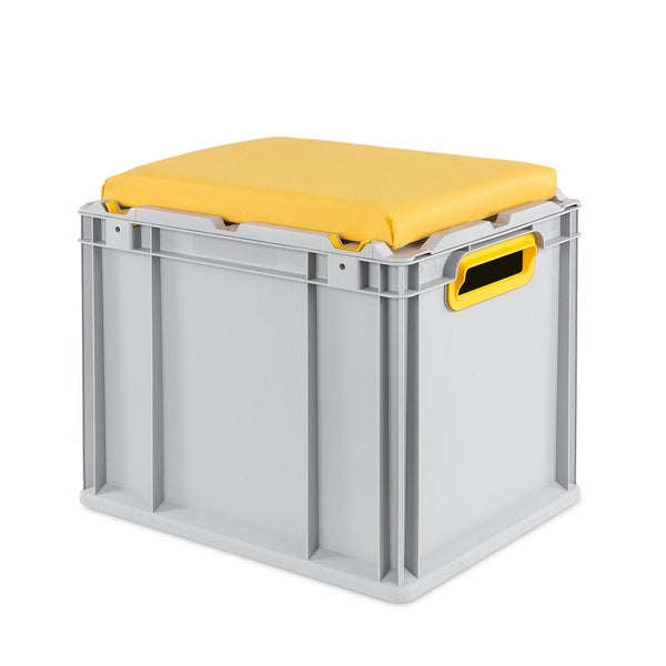 PROREGAL Eurobox NextGen Seat Box Gelb HxBxT 36,5 x 30 x 40 cm 30 Liter Griffe Offen Eurobehälter Sitzbox Transportbox Transportbehälter Stapelbehälter