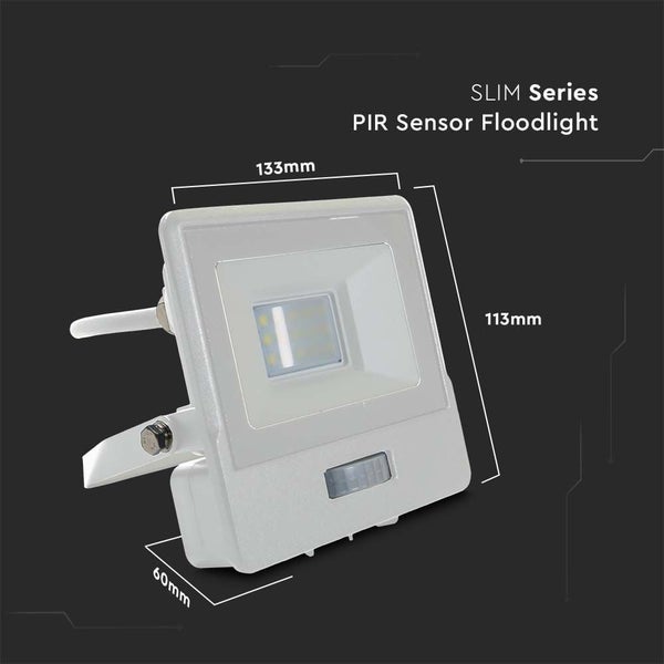 Schlanke Serie PIR Sensor Flutlicht mit Abmessungen 133 mm, 113 mm und 60 mm