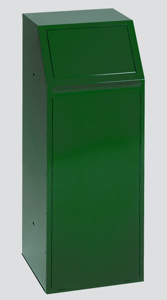 PROREGAL Robuster Wertstoffsammler Mit Einwurfklappe Selbstschließend 68 Liter HxBxT 100 x 40 x 40 cm Verzinkter Stahl Grün