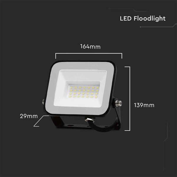 V-TAC VT-44030-B - Schwarze LED-Flutlichter - Samsung - IP65 - 30W - 2505 Lumen - 6500K - 5 Jahre