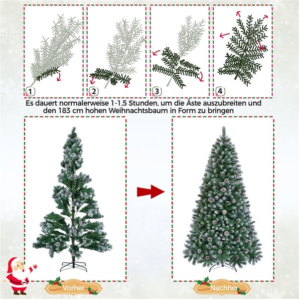 Anleitung zum Aufstellen eines 183 cm hohen Weihnachtsbaums