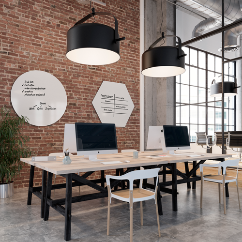 Smit Visual Design rahmenloses Whiteboard – Rund – Weiß – 58 cm