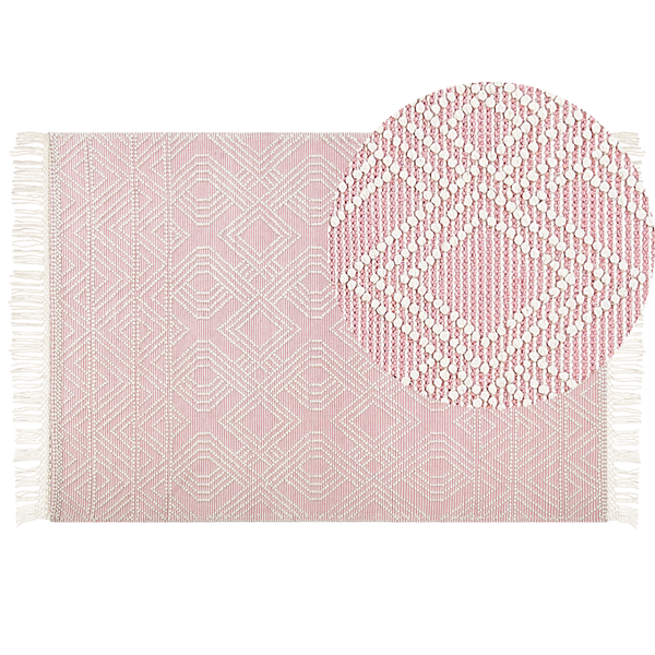 Teppich ADANA Pastellrosa 160 x 230 cm Wolle