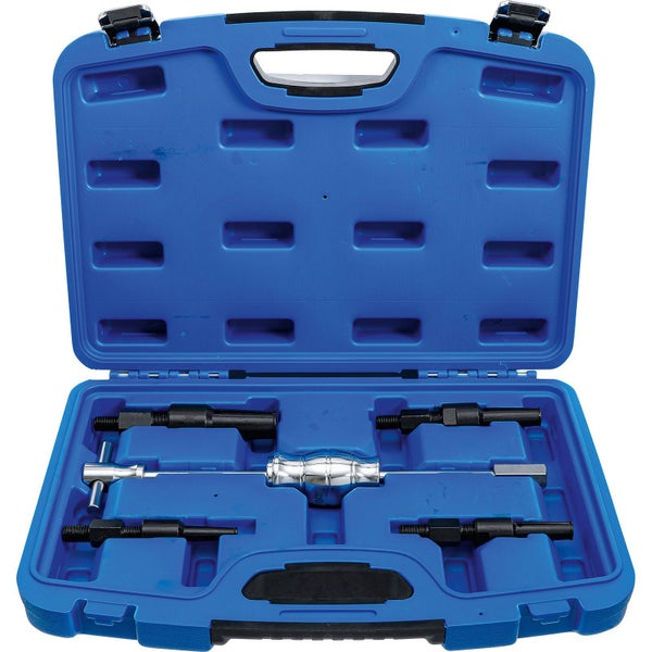 Werkzeugsatz in einem blauen Werkzeugkoffer