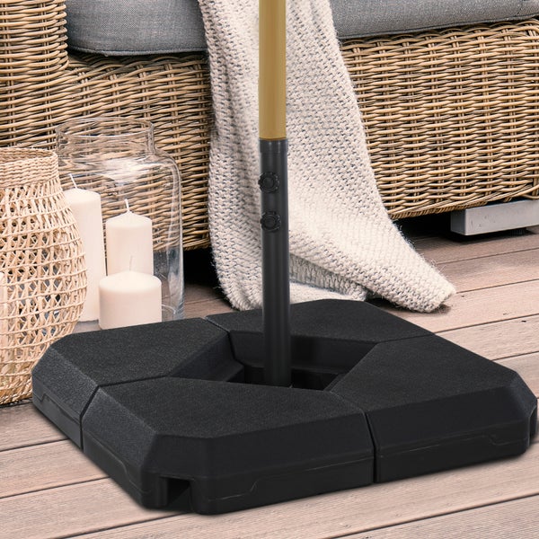 Outsunny Sonnenschirmständer, 80cm x 80cm x 56cm, HDPE, Schwarz