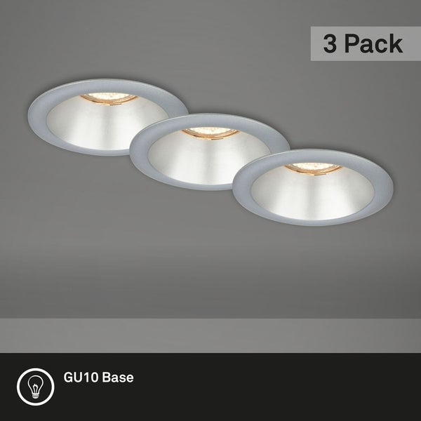LED Einbauleuchten 3er Set GU10 versenkte Fassung IP23 chrom Ø9,5cm Briloner
