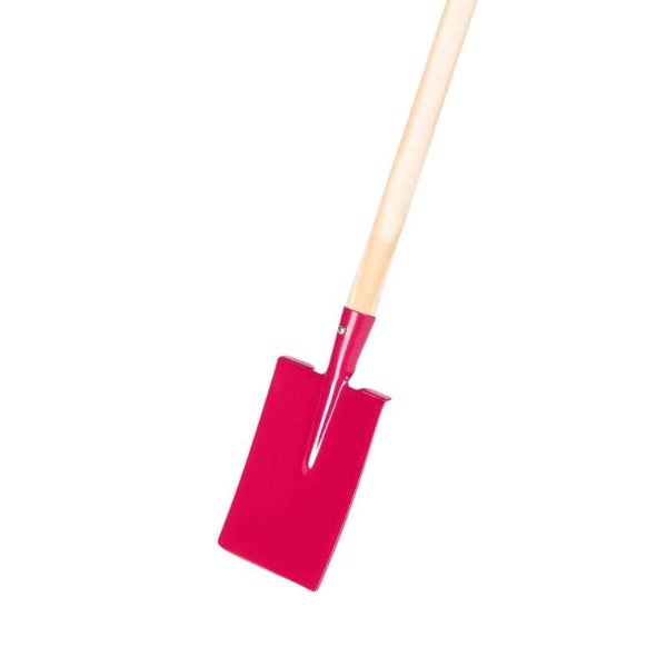 Kinderspaten (Metall) mit Holz-Stiel - Rosa