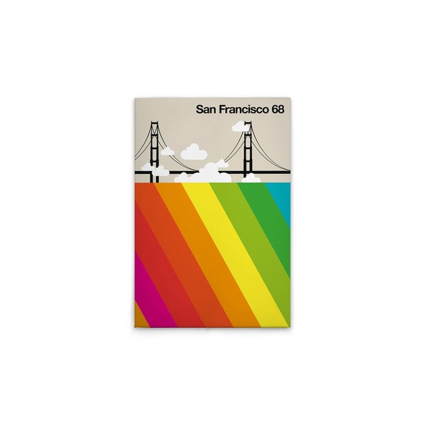 San Francisco 68 Wandbild mit Brücke und Regenbogenfarben
