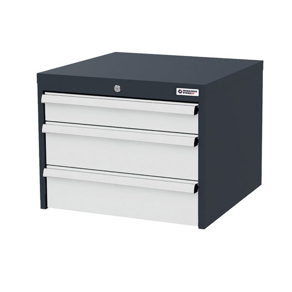 Schubladenschrank aus Metall mit drei Schubladen und Schloss, Werkzeugstore24 Logo