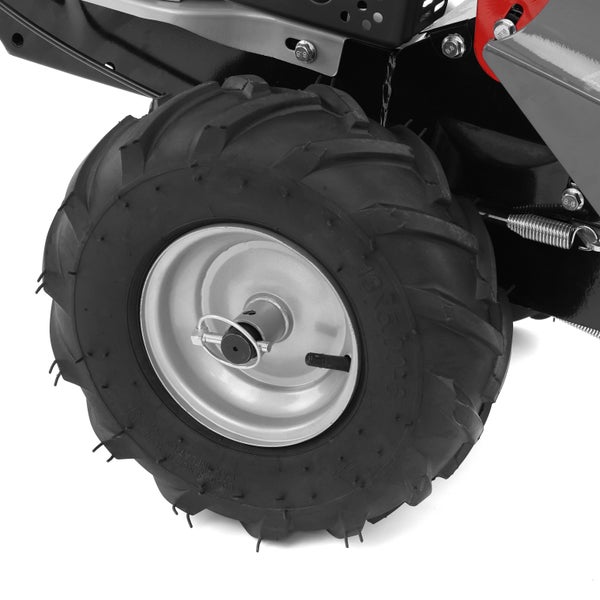 Rad eines Gartenhäckslers