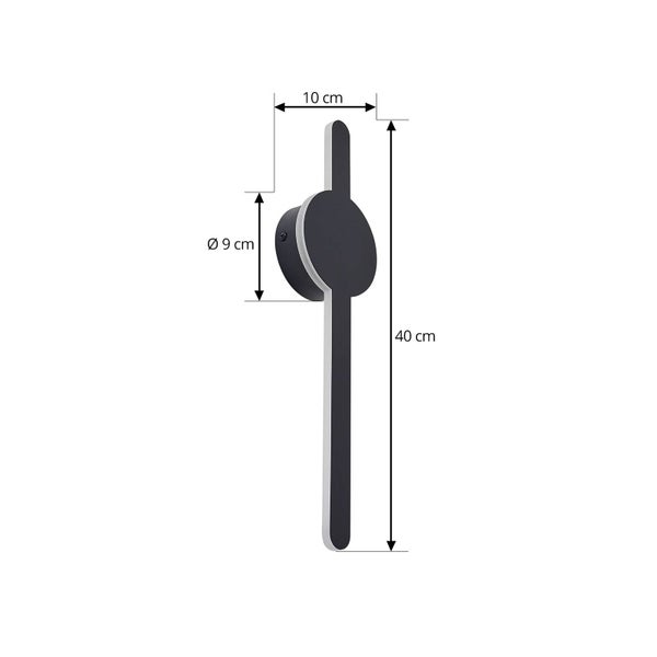Lindby LED Wandleuchte, Wandlampe Innen Borian (Modern) in Schwarz (1 flammig ) - Wandstrahler Wandbeleuchtung Schlafzimmer / Wohnzimmer Wohnzimmerleuchte