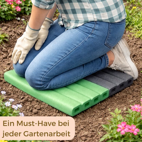 Gartenarbeit Kniekissen unter einer Person im Garten