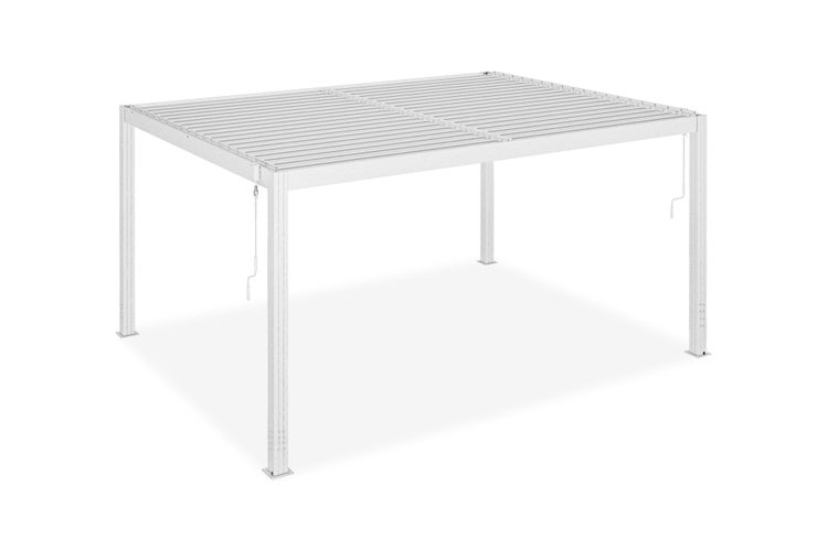 Pergola Aluminium Lamellendach SANTA B395 x T305 x H220 cm, Aluminiumpfosten 10 x 10 cm,  Weiß