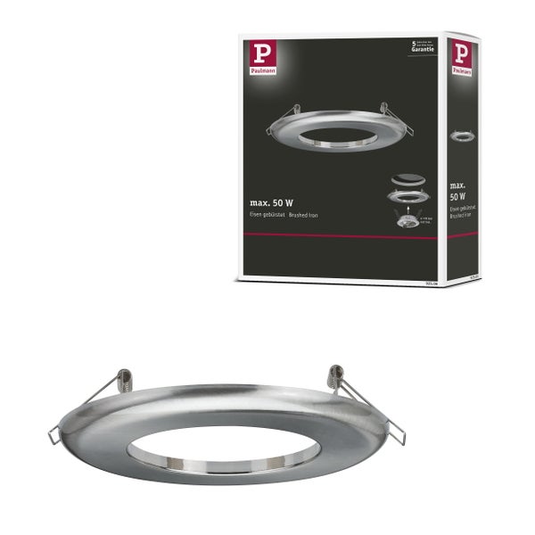 Zubehör Einbauleuchten-Einbauadapter Ø 130 mm 75-120 mm auf 68-70 mm 130mm Eisen gebürstet