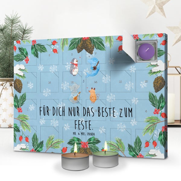 Mr. & Mrs. Panda Duftkerzen Adventskalender Big Band - Blau Pastell
