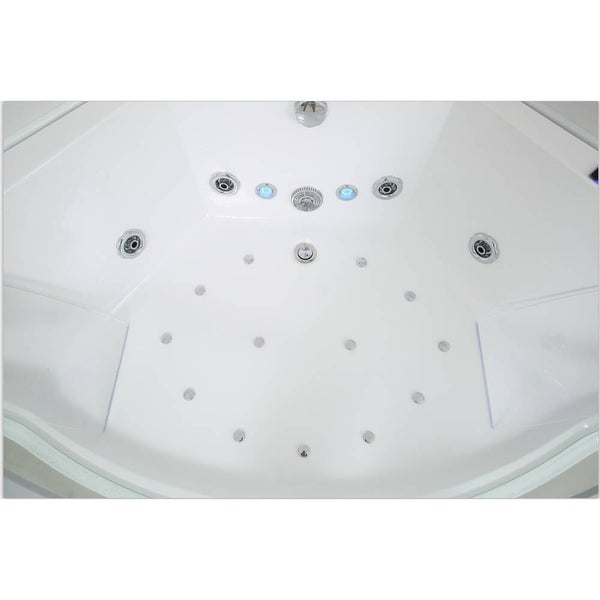 Home Deluxe - Whirlpool Badewanne - ATLANTIC L - Maße: 141 x 141 x 62 cm - inkl. Heizung, Massagefunktion und kompl. Zubehör I Wanne für 2 Personen, Indoor Badewanne