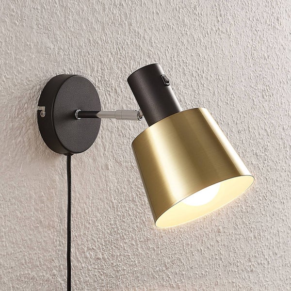 Lindby Wandleuchte, Wandlampe Innen Vlada (Skandinavisch) in Schwarz aus Metall (1 flammig E27) - Wandstrahler Wandbeleuchtung Schlafzimmer / Wohnzimmer Wohnzimmerleuchte
