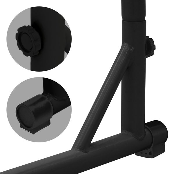 ECD Germany Hängestuhlgestell Schwarz 208 cm mit Hängesessel Terra Cota, Hängestuhl mit Armlehnen Hängeschaukel Baumwolle bis 120 kg, Freistehendes Hängesesselgestell Metall Gestell Hängesitz Ständer