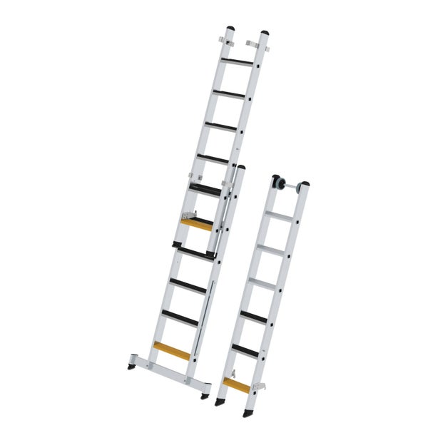 PROREGAL Stufen-Mehrzweckleiter 3-Teilig mit Traverse und Clip-Step R13 3 x 6 Stufen