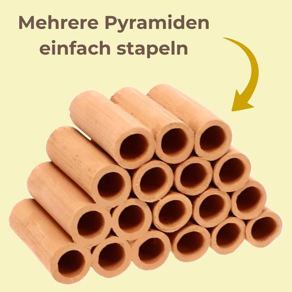 Stapelbare Aquarium-Tonröhren in Pyramidenform als Versteck und Ablaichhöhle für Fische.