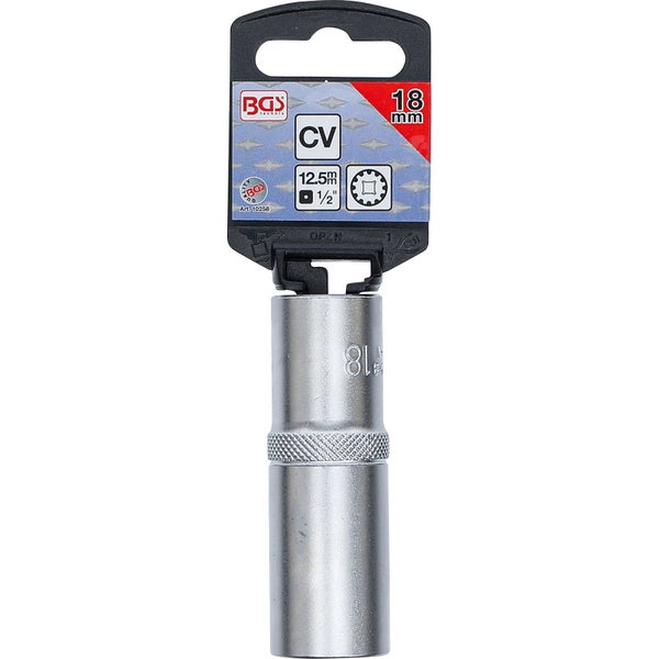 BGS Steckschlüssel-Einsatz Gear Lock tief Antrieb Innenvierkant 12,5 mm (1/2) SW 18 mm - 10258