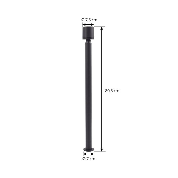 Lindby LED Außenleuchte Amila (spritzwassergeschützt (Modern) in Schwarz aus Aluminium (1 flammig, ) - Wegeleuchte Pollerleuchte Wegelampe Sockelleuchte