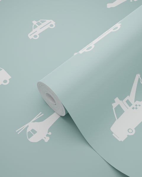 Tapetenrolle mit Fahrzeugmotiven für Kinderzimmer