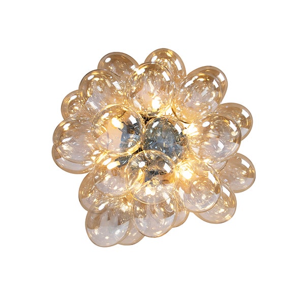 Deckenleuchte mit transparenten Glaskugeln