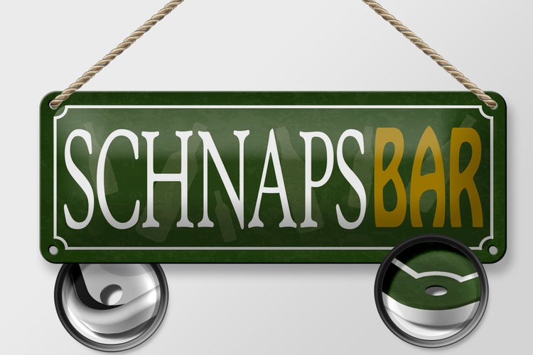 Blechschild Spruch 27x10cm Schnapsbar Kneipe Bar grünes Schild