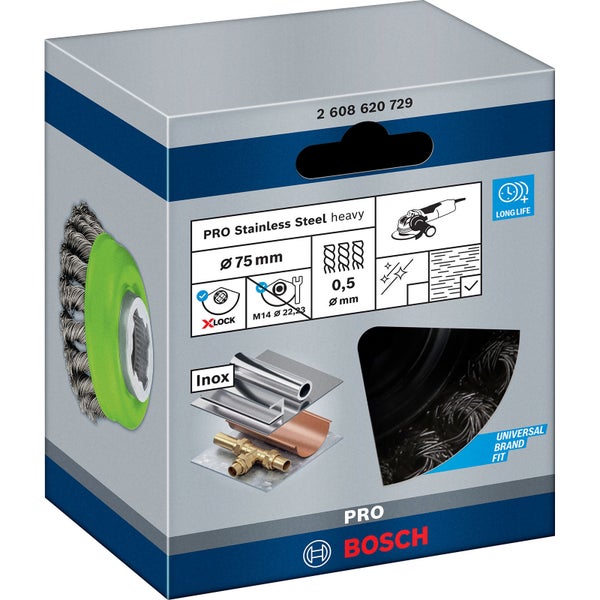 Bosch PRO Stainless Steel heavy X-Lock Topfbürste 75 x 0,50 mm - 2608620729