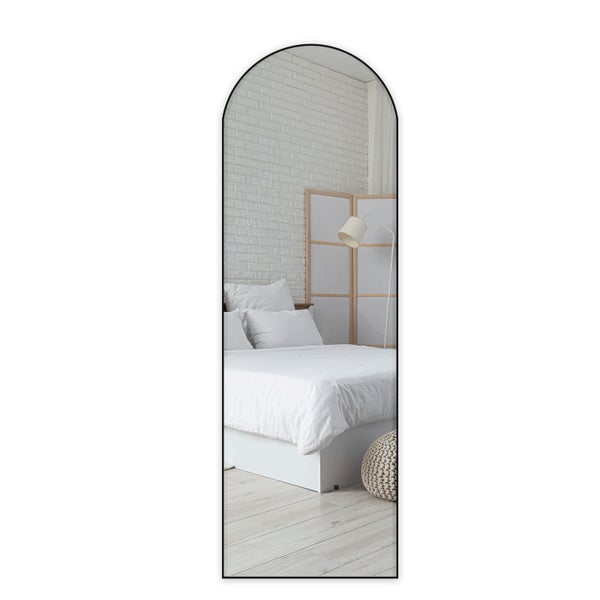 Floordirekt Ganzkörperspiegel Madison Gewölbt Aluminiumrahmen Schwarz 147 x 44 cm