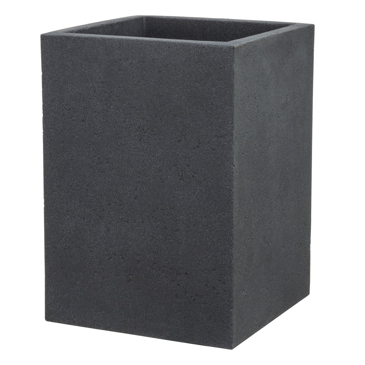Scheurich C-Cube High 54, Hochgefäß/Blumentopf/Pflanzkübel, quadratisch,  aus Kunststoff Farbe: Stony Black, 38 cm Durchmesser, 53,7 cm hoch, 26 l Vol.