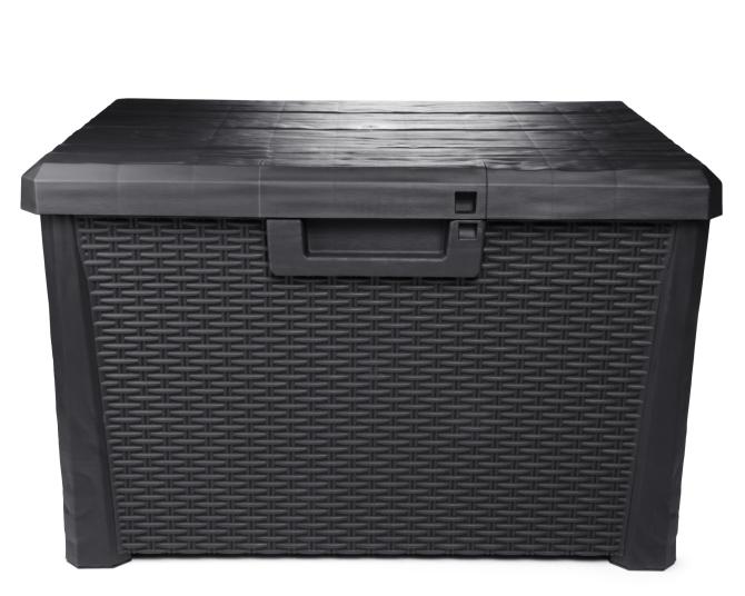 Ondis24 Kissenbox Sitztruhe Nevada kompakt 120 L anthrazit, Aufbewahrungsbox, Box