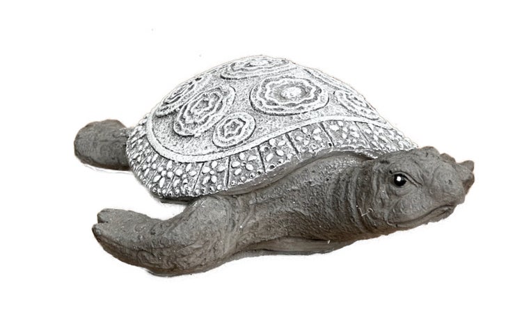 Gartenfigur Schildkröte aus Steinguss für die dekorative Gestaltung im Außenbereich.