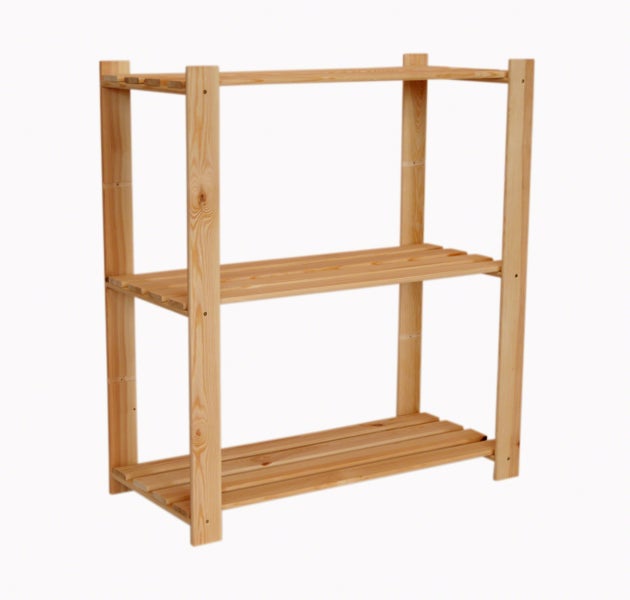 PROREGAL Holzregal Pinepeak HxBxT 90 x 80 x 38 cm 3 Fachboden 1,2 cm Dickes Kiefernholz Natur