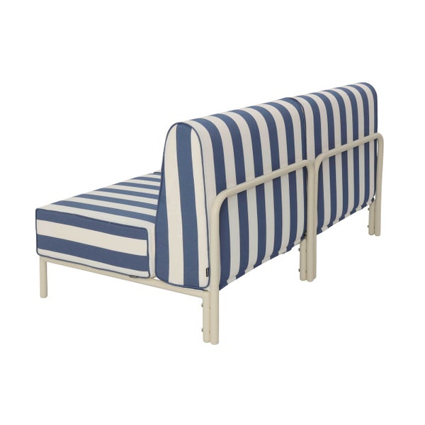 Gestreiftes Lounge-Sofa mit Metallgestell für den Garten