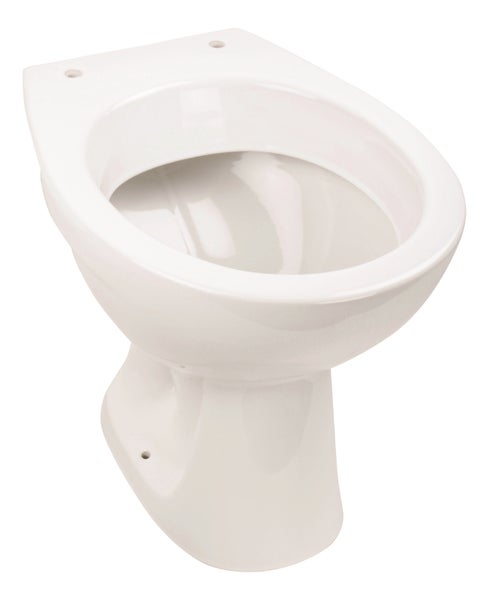 Calmwaters® Weißes Stand WC Universal als Tiefspüler, waagerechter Abgang, Toilette mit Spülrand, hygienische Sanitärkeramik, Standard-Form, WC Wandablauf, Weiß, 07AB2318