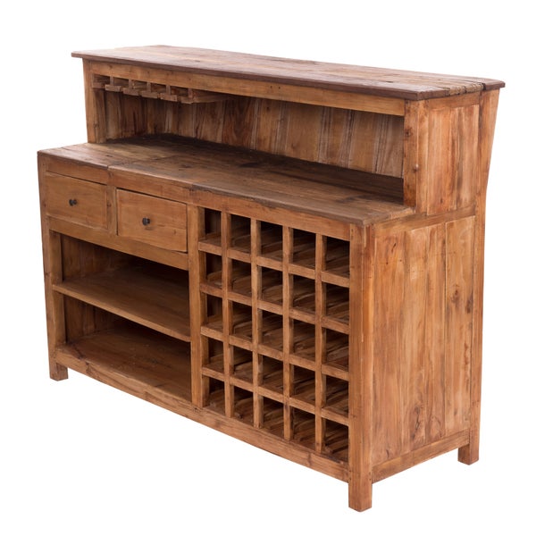 Barschrank  PUREWOOD Recyclingholz massiv, Vintage-Look 08 honigfarben gewachst