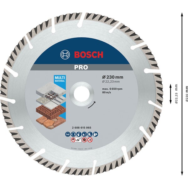 Bosch Logo. Pro Multi Material Trennscheibe, 230 Millimeter Durchmesser