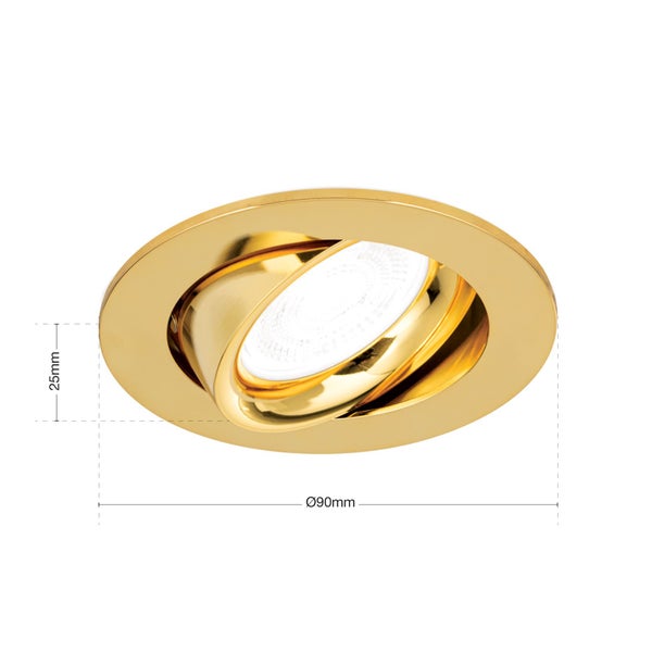 Einbaustrahler Aluminium GU10 Ø 9cm Gold
